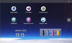 Illustrazione della schermata sul pannello di controllo