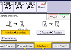 Illustrazione della schermata sul pannello di controllo