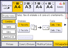 Illustrazione della schermata sul pannello di controllo