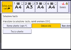 Illustrazione della schermata sul pannello di controllo