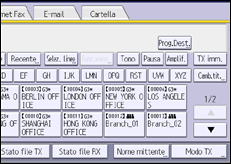 Illustrazione della schermata sul pannello di controllo