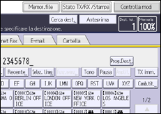 Illustrazione della schermata sul pannello di controllo