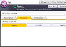 Illustrazione della schermata sul pannello di controllo