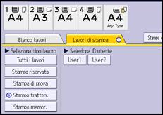Illustrazione della schermata sul pannello di controllo