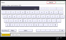 Illustrazione della schermata sul pannello di controllo