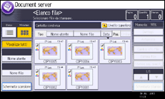 Illustrazione della schermata sul pannello di controllo
