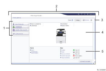 Ilustracja ekranu przeglądarki internetowej — ilustracja z numerowanymi odnośnikami