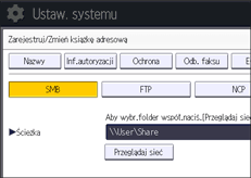 Ilustracja ekranu panela operacyjnego