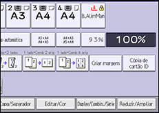Ilustração do ecrã do painel de operação