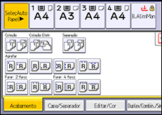 Ilustração do ecrã do painel de operação