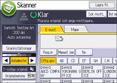 Bild av användarpanelens skärm