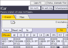 Bild av användarpanelens skärm