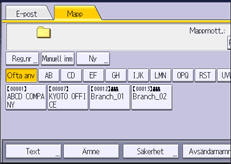 Bild av användarpanelens skärm