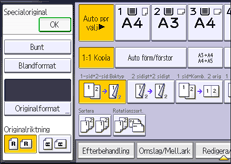 Bild av användarpanelens skärm