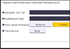 A kezelőpanel ismertetése