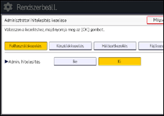 A kezelőpanel ismertetése