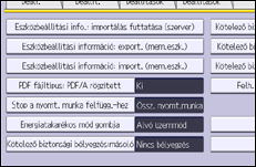 A kezelőpanel ismertetése