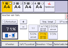 Schermafbeelding bedieningspaneel