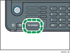 Illustratie van indicatielampje Fax ontvangen