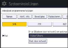 Schermafbeelding bedieningspaneel