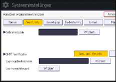 Schermafbeelding bedieningspaneel