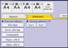 Schermafbeelding bedieningspaneel