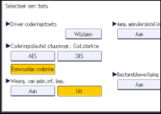 Schermafbeelding bedieningspaneel