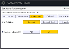 Schermafbeelding bedieningspaneel