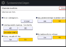 Schermafbeelding bedieningspaneel