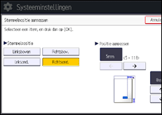 Schermafbeelding bedieningspaneel