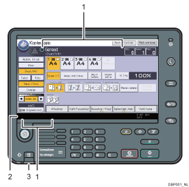 Genummerde afbeelding van het bedieningspaneel