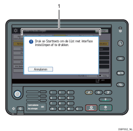 Genummerde afbeelding van het bedieningspaneel