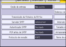 Ilustração do ecrã do painel de operação
