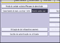 Ilustração do ecrã do painel de operação