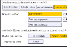 Ilustração do ecrã do painel de operação