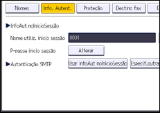Ilustração do ecrã do painel de operação
