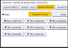 Ilustração do ecrã do painel de operação
