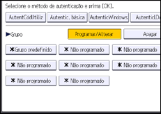 Ilustração do ecrã do painel de operação