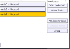 Ilustração do ecrã do painel de operação