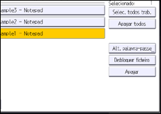 Ilustração do ecrã do painel de operação