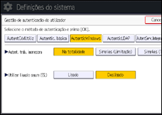Ilustração do ecrã do painel de operação