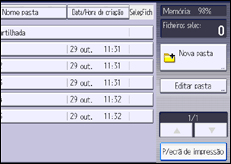 Ilustração do ecrã do painel de operação