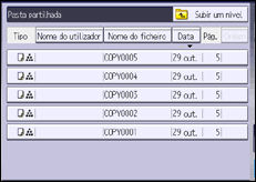 Ilustração do ecrã do painel de operação
