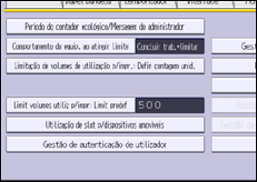 Ilustração do ecrã do painel de operação