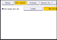 Ilustração do ecrã do painel de operação