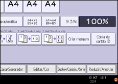 Ilustração do ecrã do painel de operação