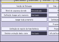 Ilustração do ecrã do painel de operação