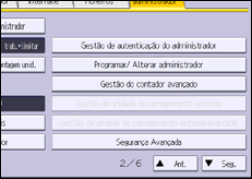 Ilustração do ecrã do painel de operação