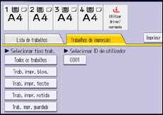 Ilustração do ecrã do painel de operação