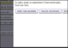 Ilustração do ecrã do painel de operação
